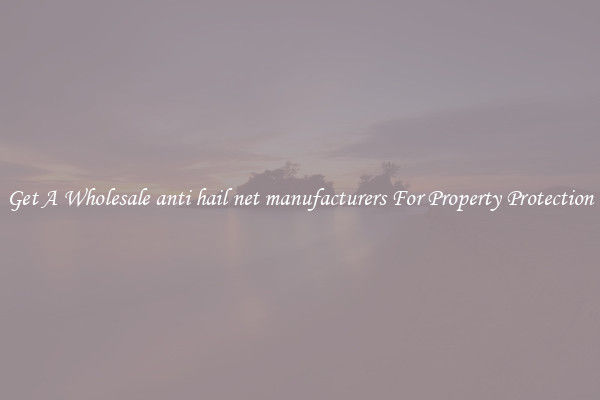 Get A Wholesale anti hail net manufacturers For Property Protection