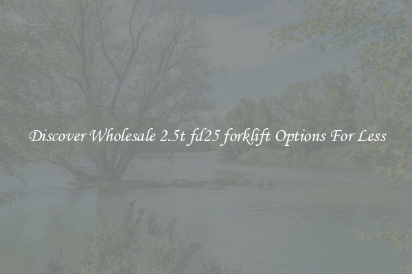 Discover Wholesale 2.5t fd25 forklift Options For Less