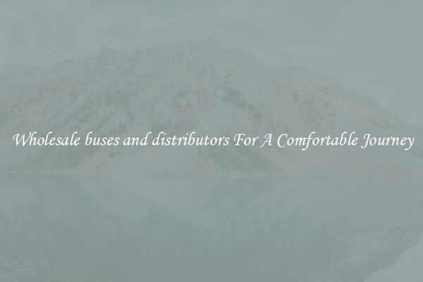 Wholesale buses and distributors For A Comfortable Journey