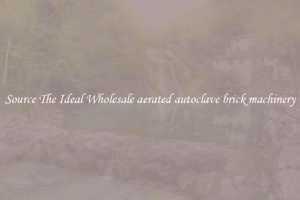 Source The Ideal Wholesale aerated autoclave brick machinery