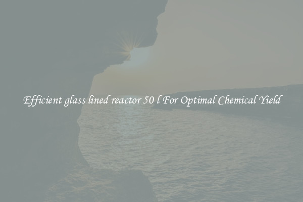 Efficient glass lined reactor 50 l For Optimal Chemical Yield